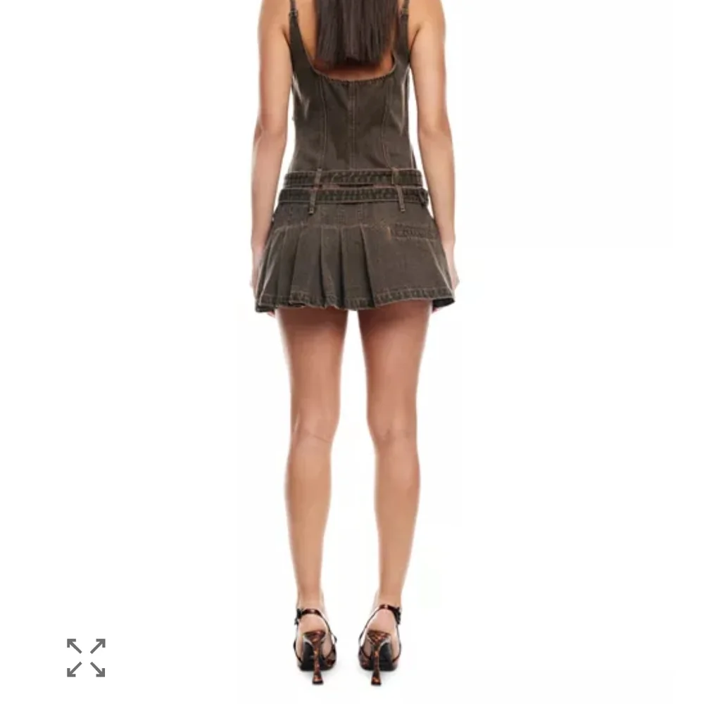 Lioness Biker Denim Mini Dress with Belt - Picture 4 of 5
